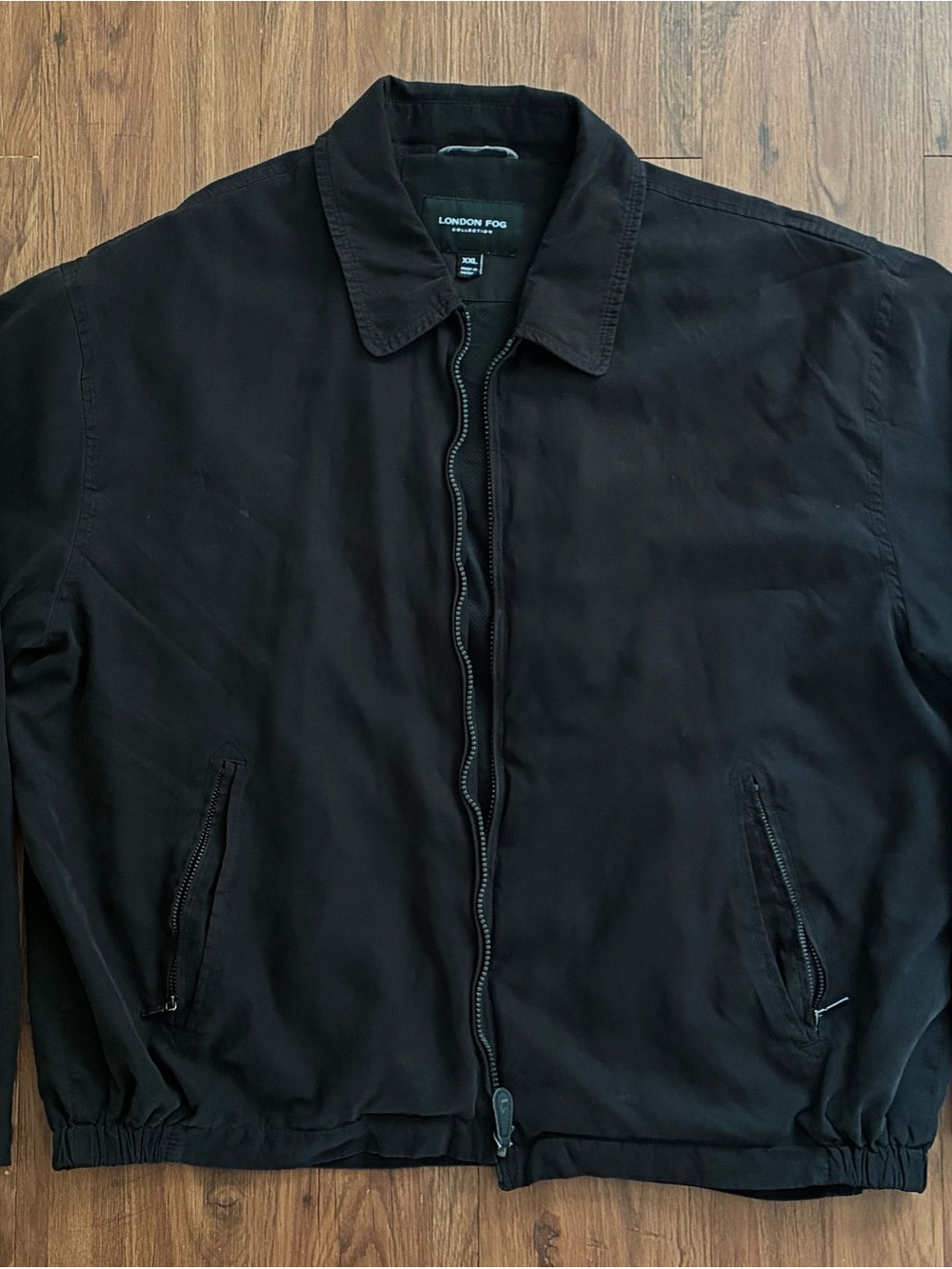 London Fog Black Zip-Up Bomber Jacket